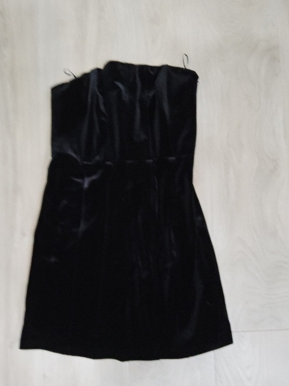Zara Black Strapless Velvet Mini Dress